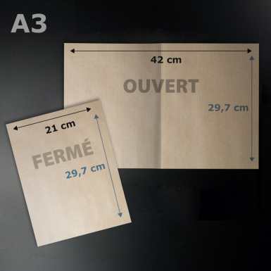 Menu papier ou PVC Papier A3 2 volets Impression Noir - Photo 2