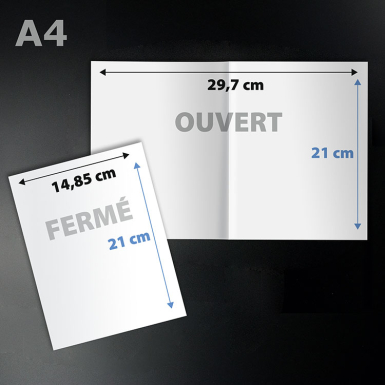 Menu papier ou PVC Papier A4 2 volets Impression Noir papier blanc - Photo 3