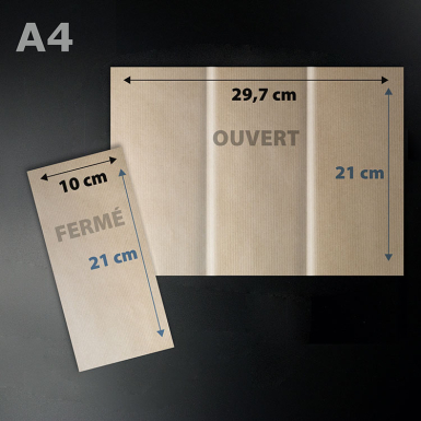 Menu papier ou PVC Papier A4 3 volets Impr. Noir Kraft Thème Thème 